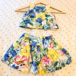 Polo Ralph Lauren 2t flower top and skirt